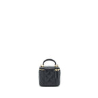 Chanel Top Handle Mini Vanity With Chain Lambskin Black LGHW