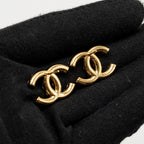 Chanel CC pearl earrings gold tone
