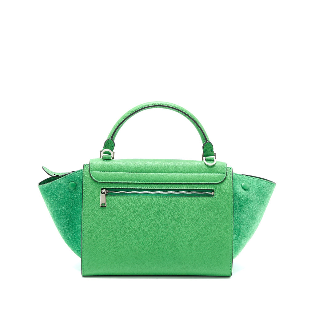 Celine Small Trapeze Bag Calfskin/Suede Green