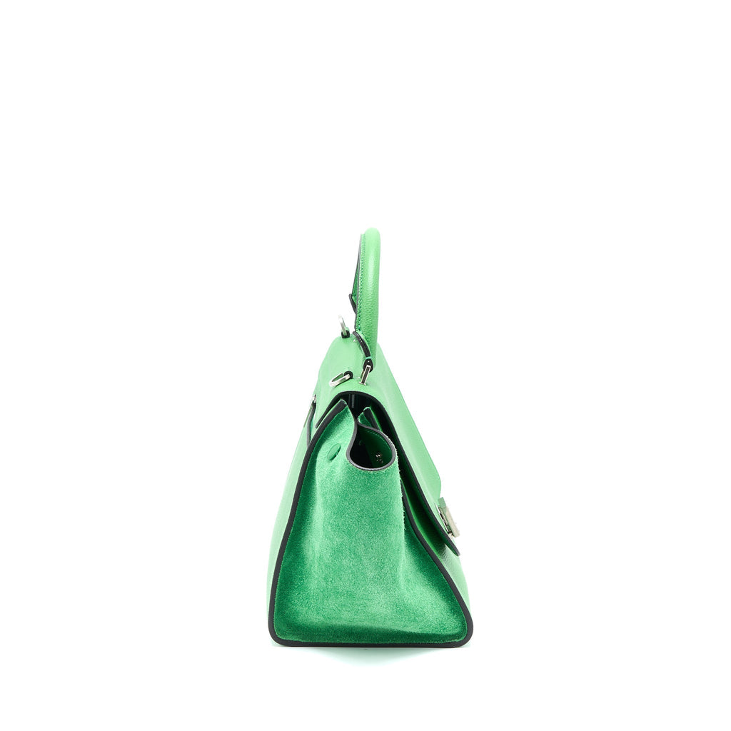 Celine Small Trapeze Bag Calfskin/Suede Green
