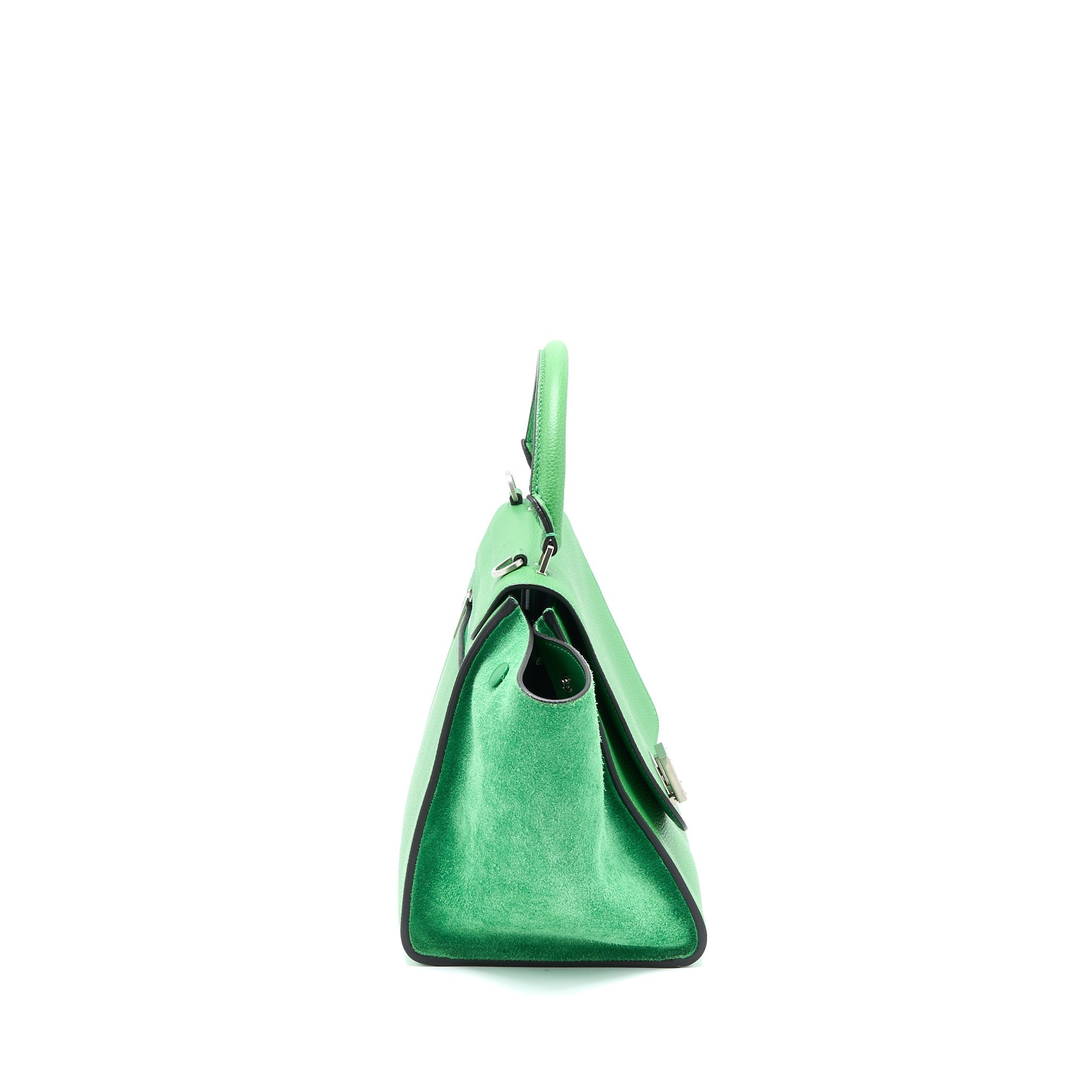 Celine Small Trapeze Bag Calfskin/Suede Green