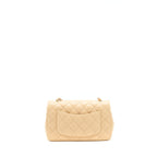 Chanel Mini Rectangular Lambskin Light Beige LGHW(microchip)