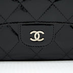 Chanel Classic Flap Long Wallet Patent Black SHW