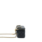 Chanel Pearl Crush Long Vanity With Chain Lambskin Black GHW