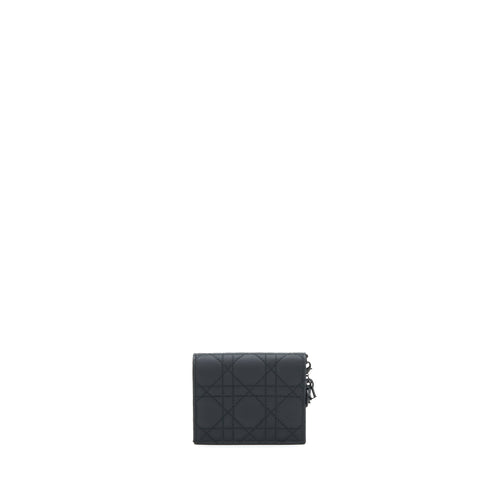 Dior Flap card Holder Calfskin so black