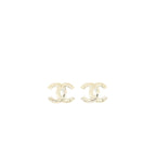 Chanel 22S CC Logo Large Model Earrings Light Gold Tone