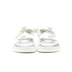 CHANEL DAD SANDALS SIZE36 LEATHER SANDAL WHITE