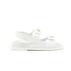 CHANEL DAD SANDALS SIZE36 LEATHER SANDAL WHITE