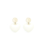 Chanel 21B Giant CC Heart Drop Earrings Light Gold Tone