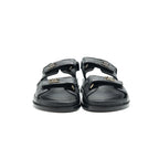 CHANEL DAD SANDALS SIZE36.5 LEATHER SANDAL BLACK