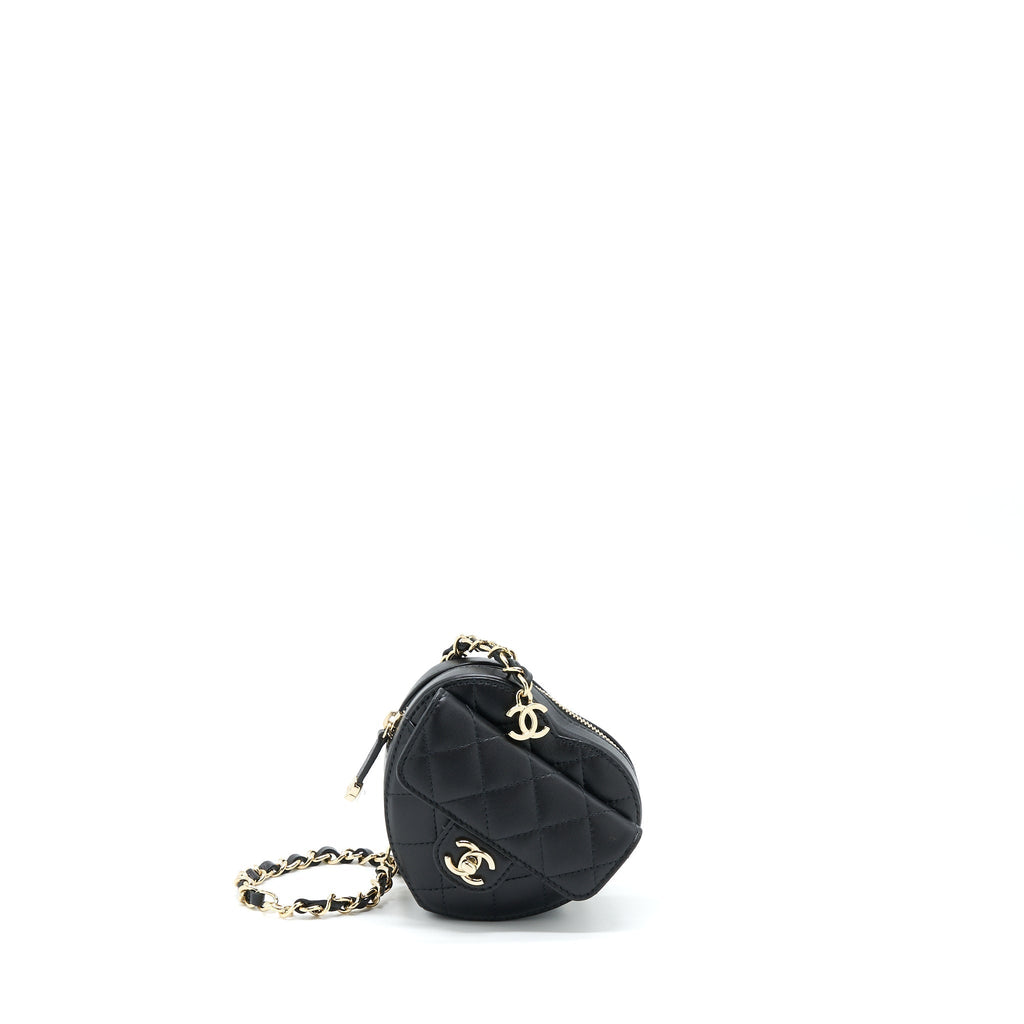 Chanel 22S Heart Belt Bag Lambskin Black LGHW