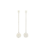 Chanel Drop Ball Crystal Earrings SHW