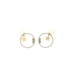 Dior J'adior Round Drop Pearl Earrings With Crystal GHW