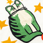 Gucci Size XS GG Logo/Cat/Star Embroidered T-shirt Cotton White/Multicolour