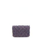 Chanel Seasonal Mini Flap Bag Tweed Blue/ Multicolour Ruthenium Hardware