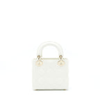 Dior Mini Lady Dior Tote Bag Lambskin White LGHW