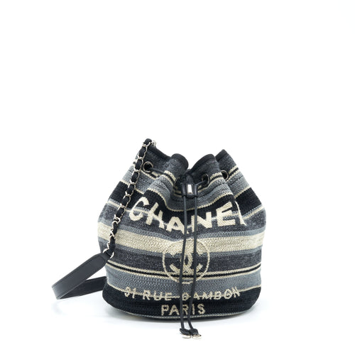 Chanel Rue Camborne Bucket Bag Fabric Multicolour SHW