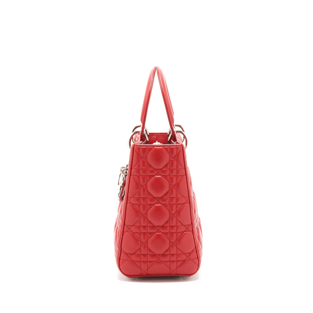 Christian Dior Medium Lady Dior Red SHW