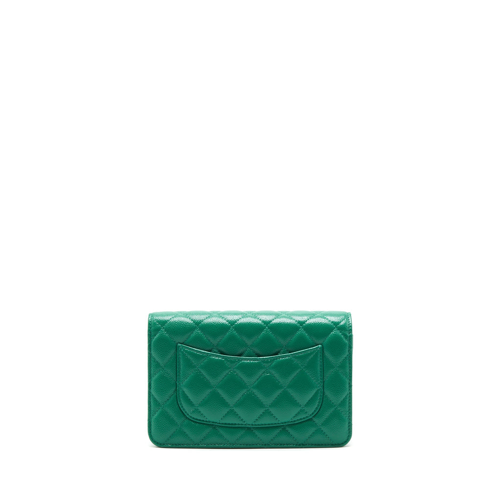 Chanel Classic Wallet On Chain Caviar Green SHW