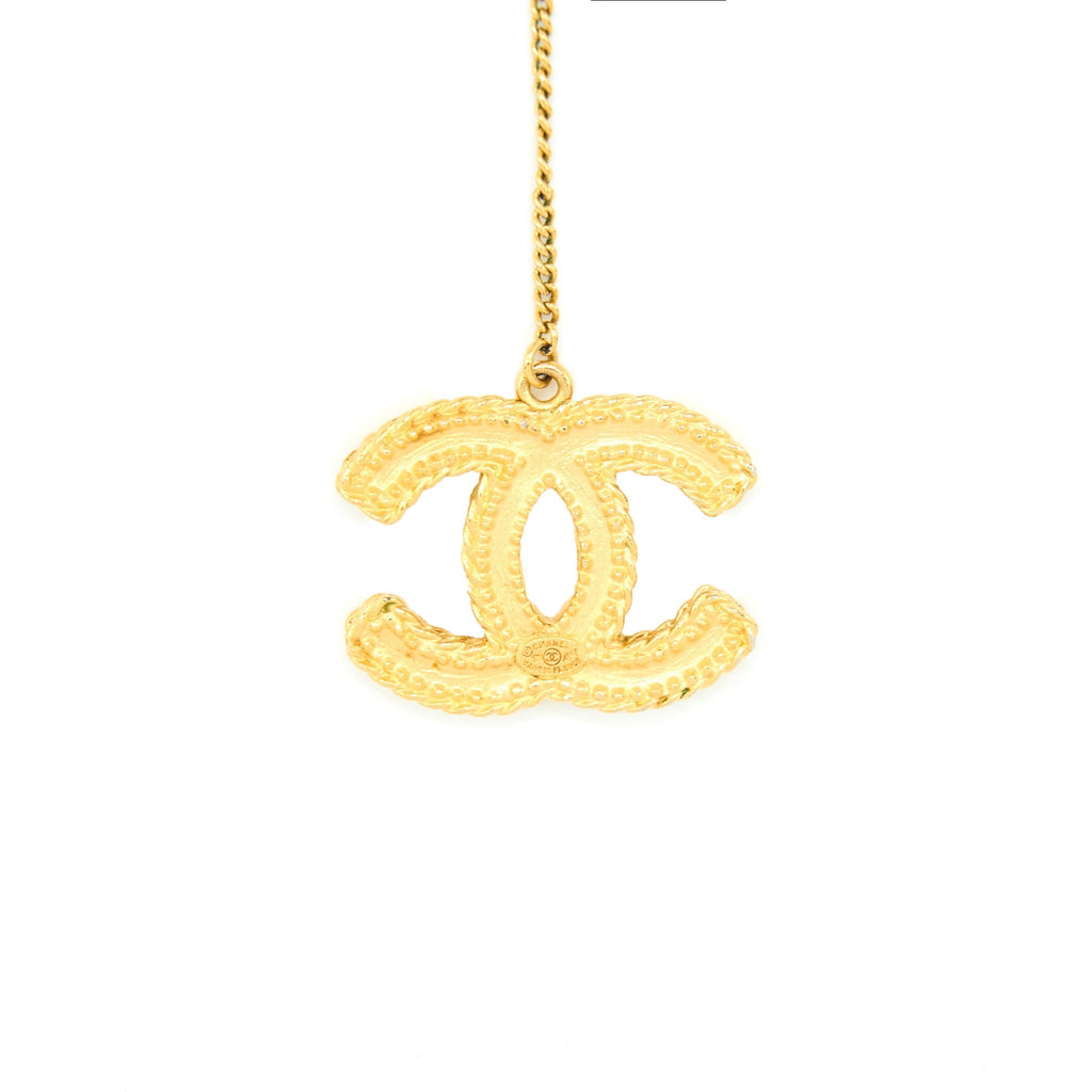 Chanel CC Logo Earrings Bright Gold Tone