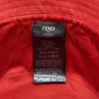 Fendi Bucket Hat Monogram with Red inside