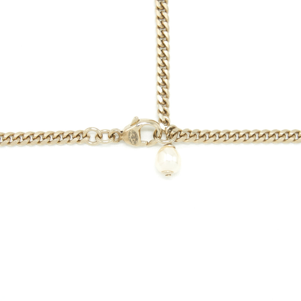 Chanel CC With Crystals Drop Necklace SHW