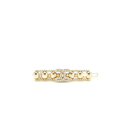 Chanel CC Logo Hair Clip Light Gold Tone