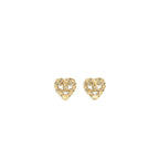 Chanel Heart With CC Logo Earring Light Gold Tone