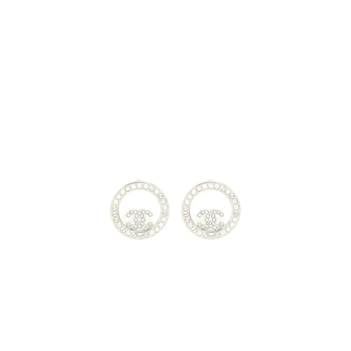 Chanel Round Earrings With Crystal SHW