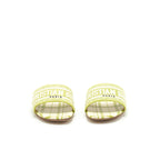 Dior Size 37 Dway Slide Lime Embroidered Cotton