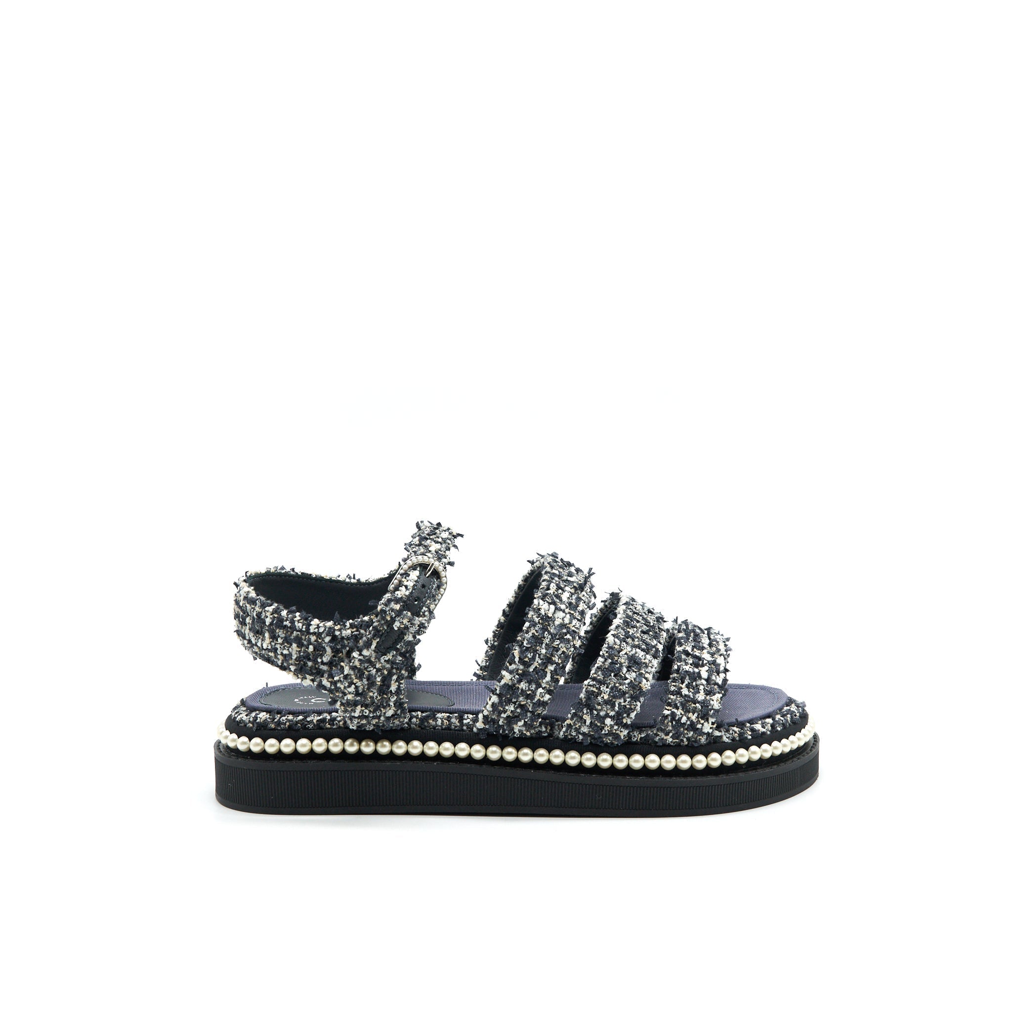 Chanel Size 36 Tweed Navy blue Sandals