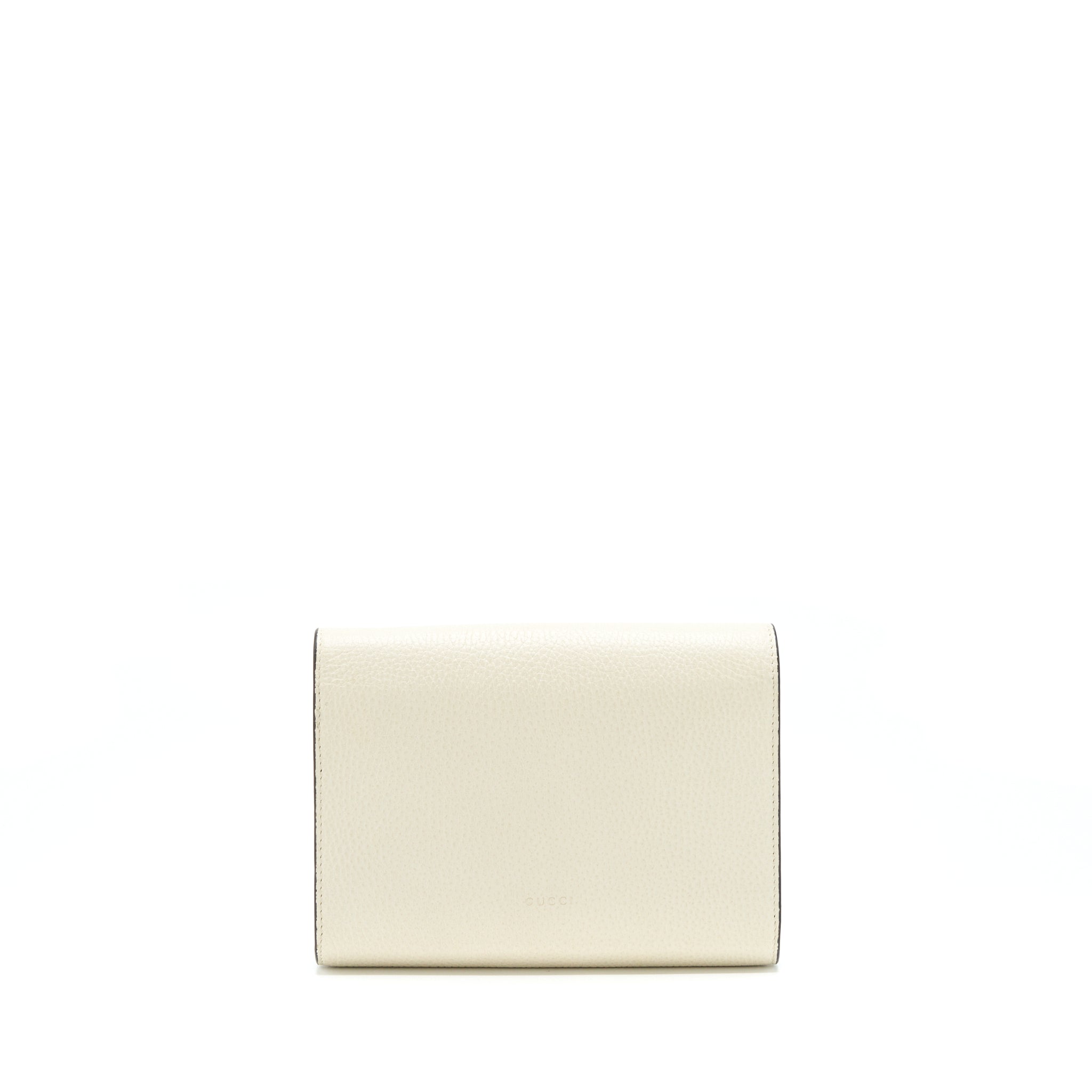 Gucci Dionysus Mini Chain Wallet Grained Calfskin White SHW