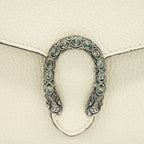 Gucci Dionysus Mini Chain Wallet Grained Calfskin White SHW