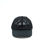 Gucci GG Embroidered Baseball Hat Black GG Net And Cotton Drill