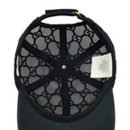 Gucci GG Embroidered Baseball Hat Black GG Net And Cotton Drill