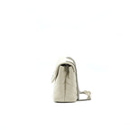 SAINT LAURENT Lou Lou Small Quilted Y Leather Shoulder Bag In White