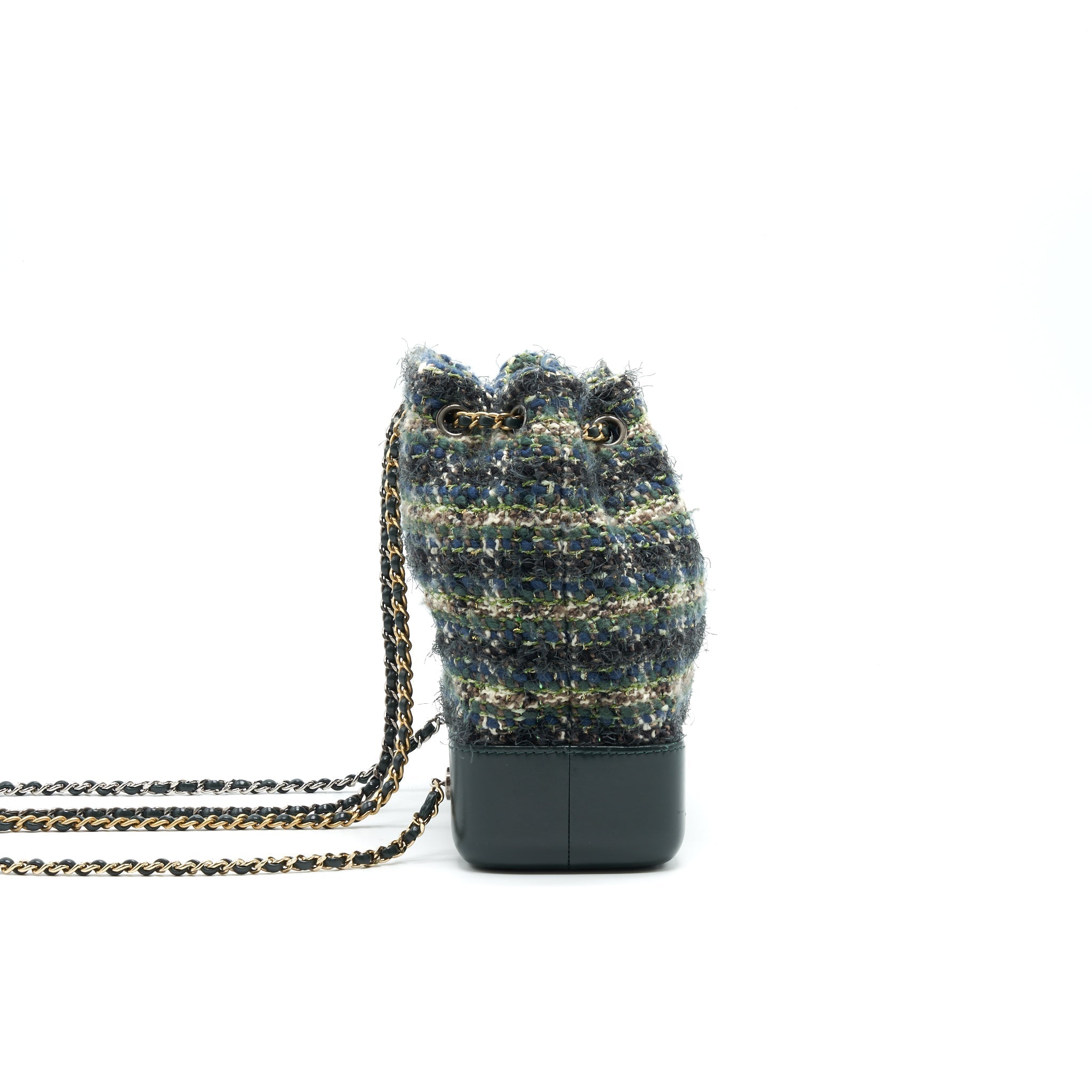 CHANEL GABRIELLE TWEED BACKPACK DARK GREEN