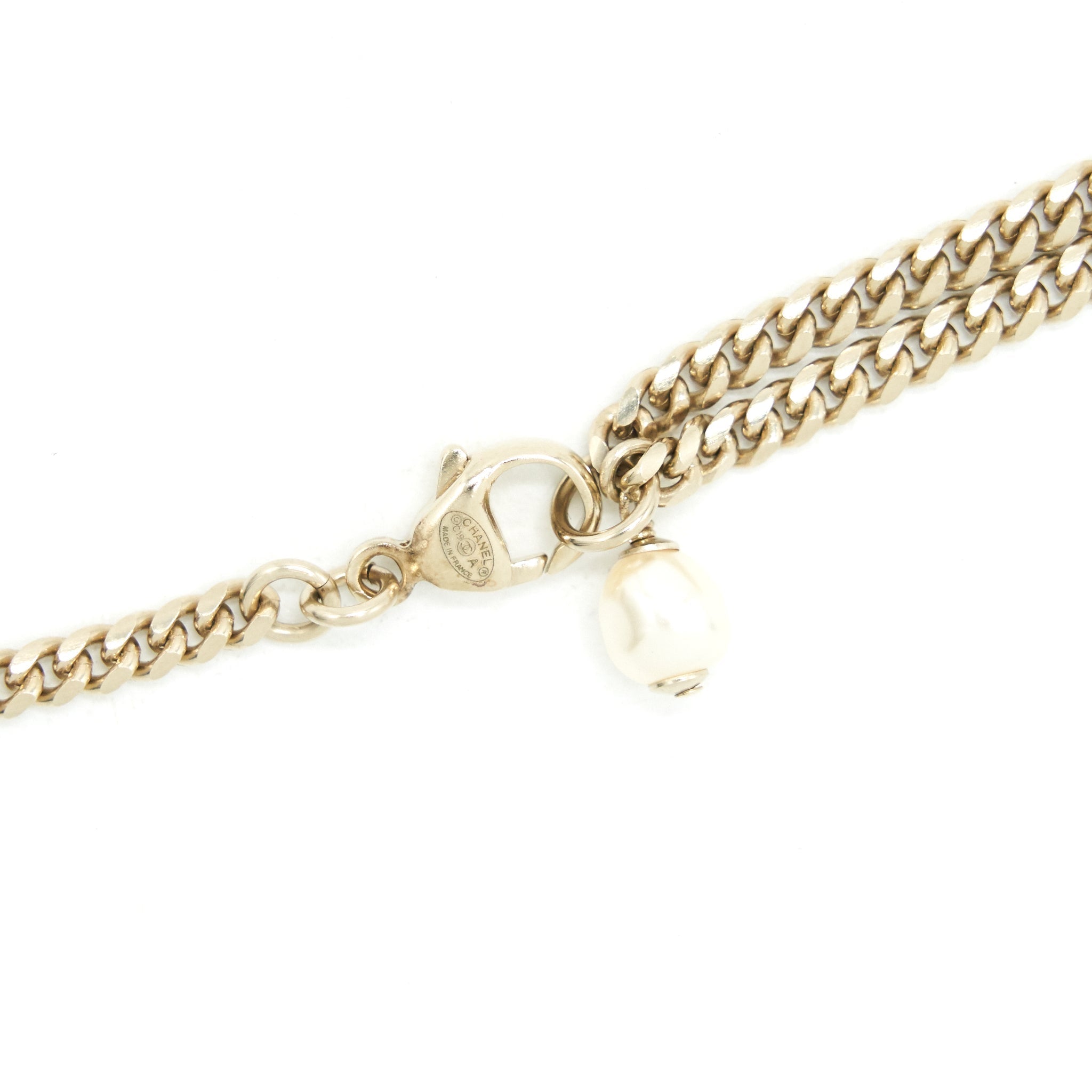 CHANEL CC DROP NECKLACE WITH MULTICOLOUR STONES, PEARLS & CRYSTALS