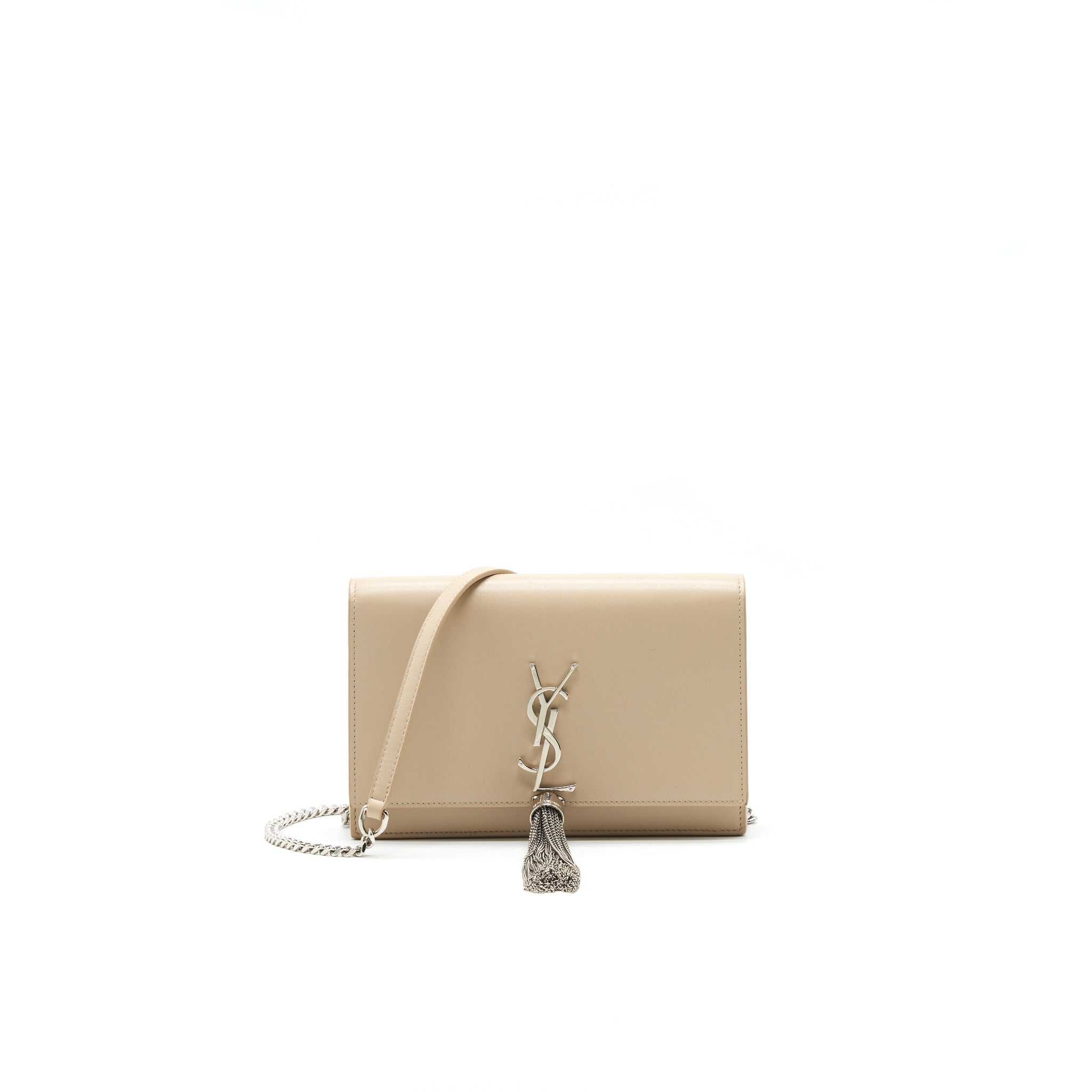 SAINT LAURENT / YSL KATE CHAIN WALLET IN BEIGE SHW