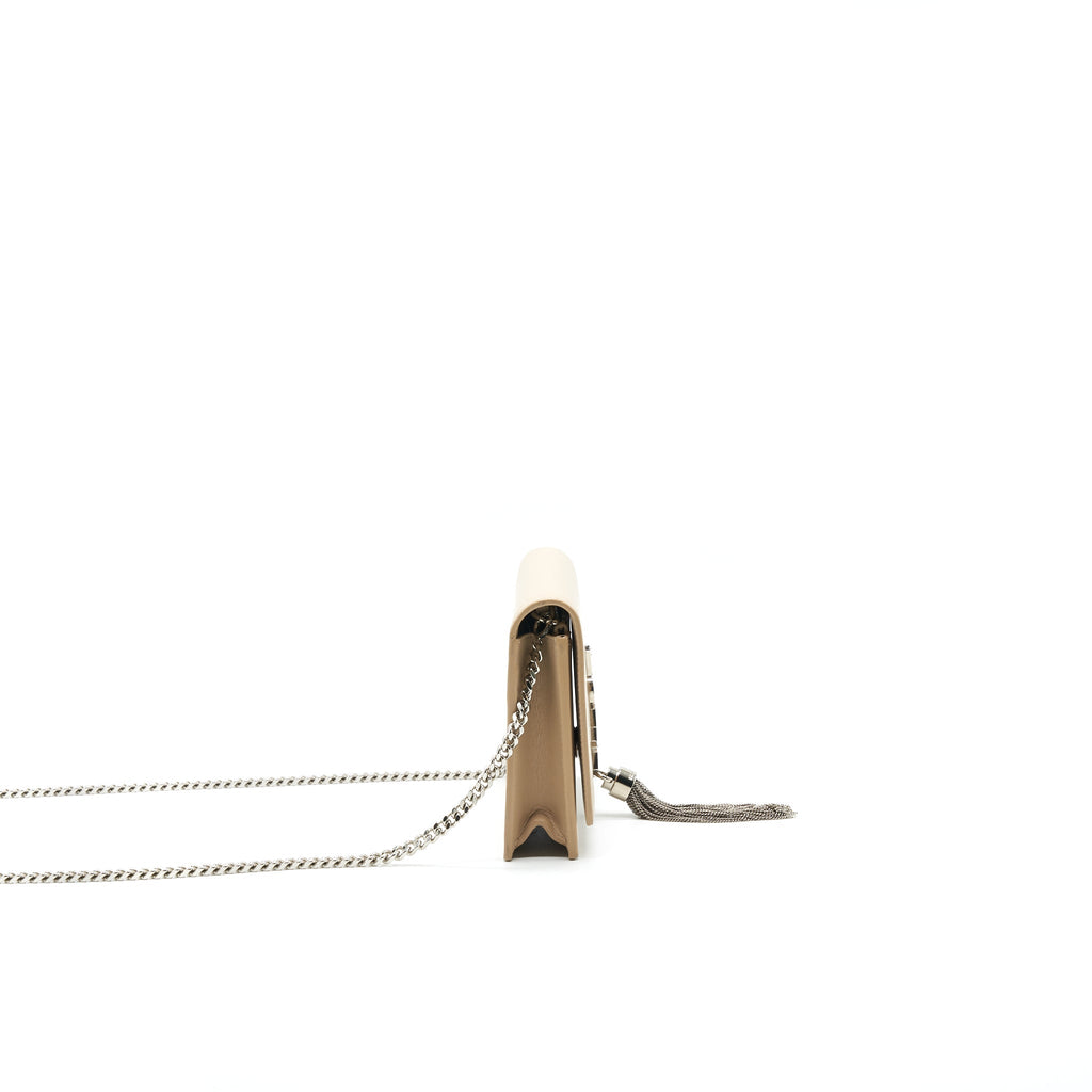 SAINT LAURENT / YSL KATE CHAIN WALLET IN BEIGE SHW