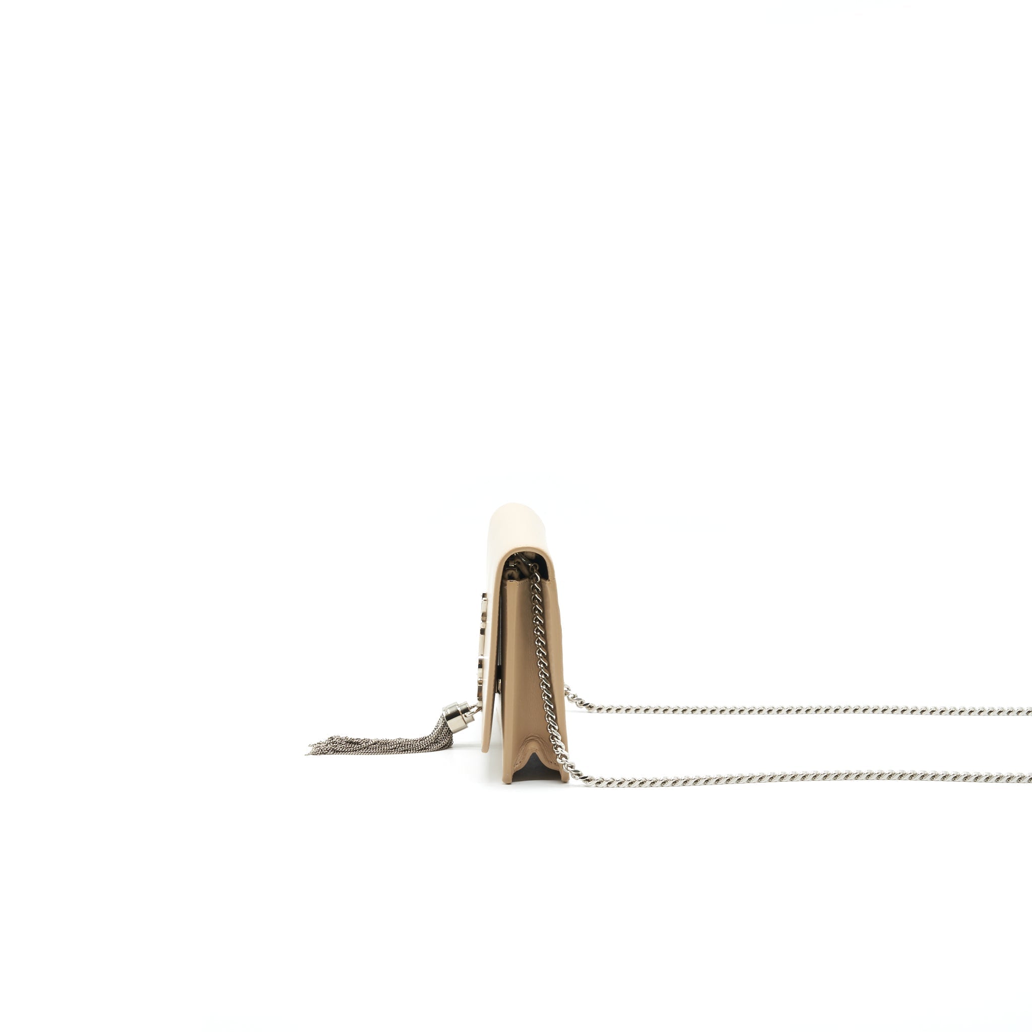 SAINT LAURENT / YSL KATE CHAIN WALLET IN BEIGE SHW
