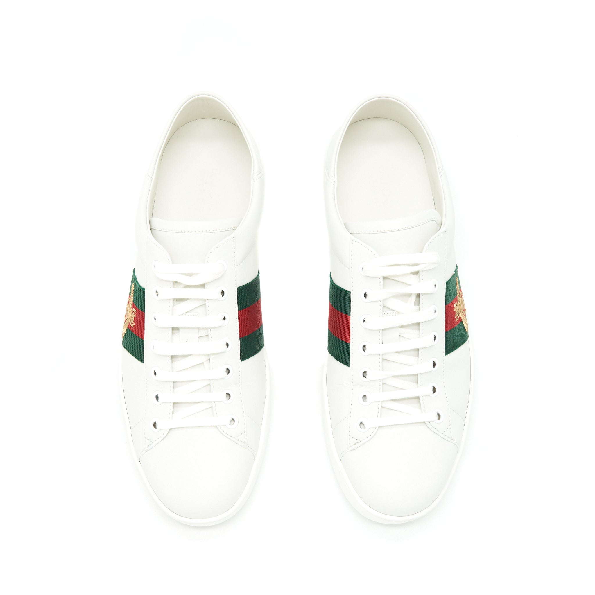 Gucci size 10 Men's White Sneaker Bee Pattern