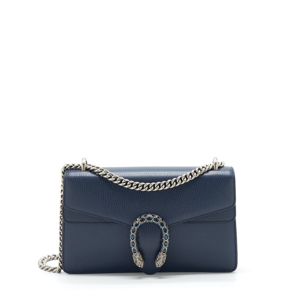 Gucci Small Dionysus Shoulder Bag Navy SHW