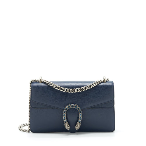 Gucci Small Dionysus Shoulder Bag Navy SHW