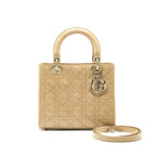 CHRISTIAN DIOR MEDIUM LADY DIOR IN PATENT LEATHER BEIGE