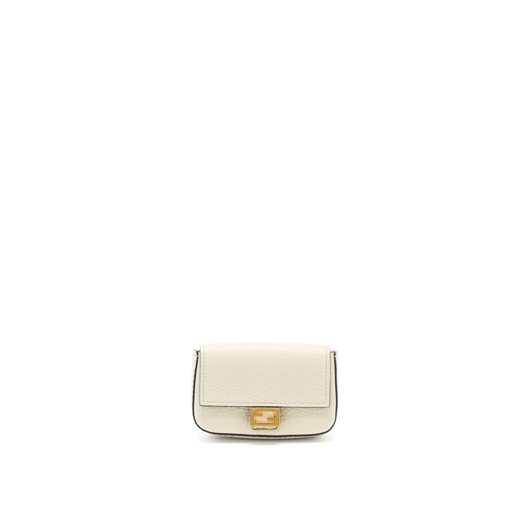 Fendi Micro Baguette Bag Charm Calfskin Cream GHW