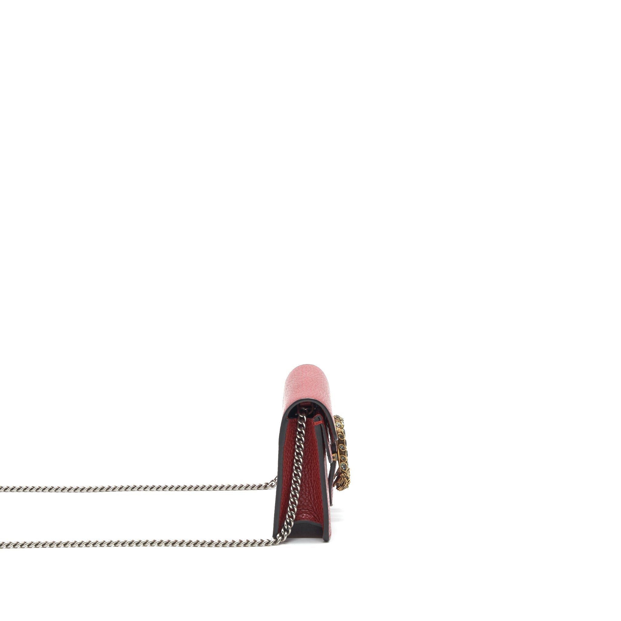 Gucci Dionysus Leather Super Mini Bag In Red