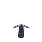 Dior Mini Lady Dior Stain Crystal Cannage Dark Blue SHW