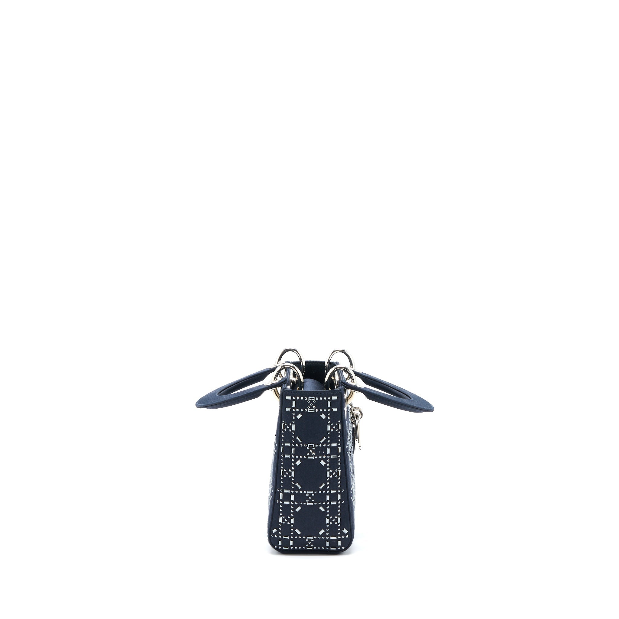 Dior Mini Lady Dior Stain Crystal Cannage Dark Blue SHW