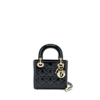 Dior Mini Lady Dior Patent Black LGHW